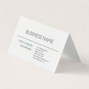 Contemporary Modern Minimalist Plain Business Card