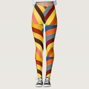 contemporary modern multi-coloured chevrons leggings
