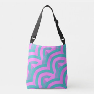 contemporary modern pink/turquoise chevrons crossbody bag