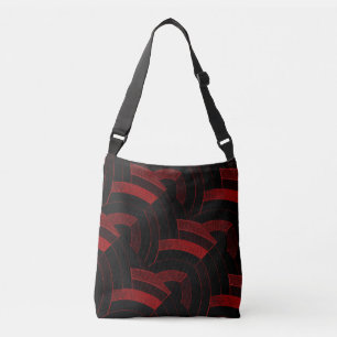contemporary modern red/black chevrons crossbody bag