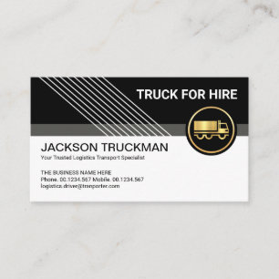 Contemporary Modern Stylish Slanting Lines Trucker Business Card