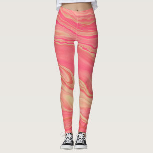 Contemporary Modern Trendy Yellow & Pink Leggings
