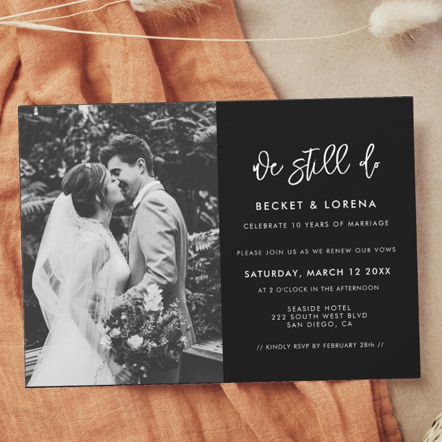 Contemporary modern We still do Vow renewal photo Invitation (Creator Uploaded)