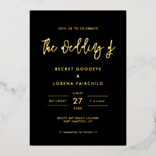 Contemporary modern wedding black and gold