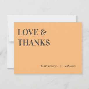 Contemporary Modern Wedding Love And Thanks Postcard
