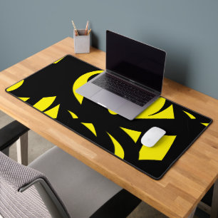 Contemporary Modern Yellow / Black  Desk Mat