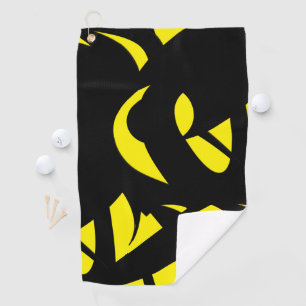 Contemporary Modern Yellow / Black Golf Towel