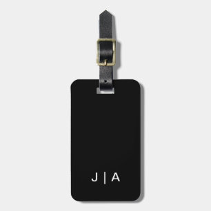 Contemporary Monogram Luggage Tag in Black & White