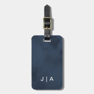 Contemporary Monogram Luggage Tag in White & Black
