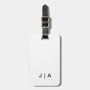 Contemporary Monogram Luggage Tag in White & Black
