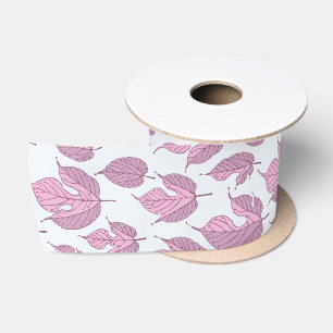 Contemporary Mulberry Leaves Pattern  Satin Ribbon