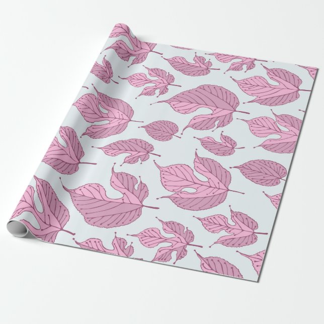 Contemporary Mulberry Leaves Pattern Wrapping Pape Paper (Unrolled)