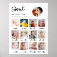 Contemporary My 1st Year Birthday photo sign