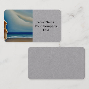 Contemporary Nautilus Shell on a Sandy Beach Tript Business Card