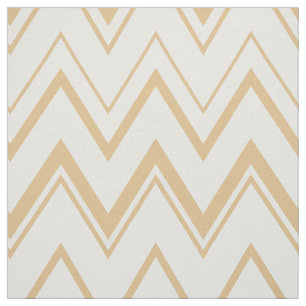 Contemporary neutral gold  white chevron pattern fabric