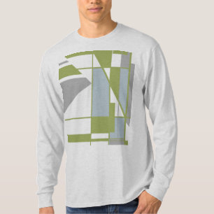 Contemporary Olive Grey Mosaic Geometric MCM Look T-Shirt