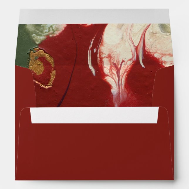 Contemporary Painted Abstract Holiday Pattern Envelope (Back (Bottom))