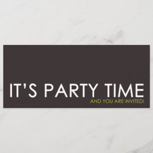 Contemporary Party Time Birthday Invitations