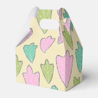 Contemporary Pastel Oak Leaves Pattern Favour Box