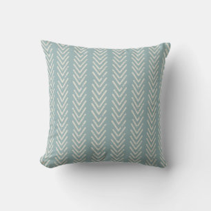 Contemporary Pattern Teal & Off-White Cushion
