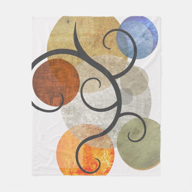 Contemporary Patterned Circles Fleece Blanket (Front)