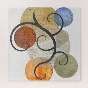Contemporary Patterned Circles Jigsaw Puzzle