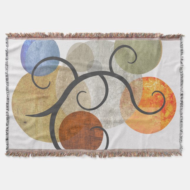 Contemporary Patterned Circles Throw Blanket (Front)