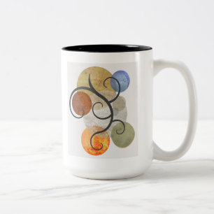 Contemporary Patterned Circles Two-Tone Coffee Mug