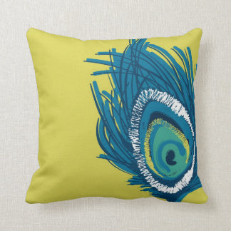 Contemporary Peacock Feather Pillow Style 1