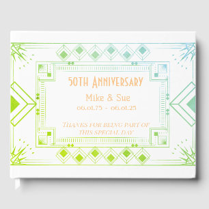 Contemporary Personalised Anniversary Guest Book