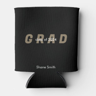Contemporary Personalised Black Graduation Can Cooler