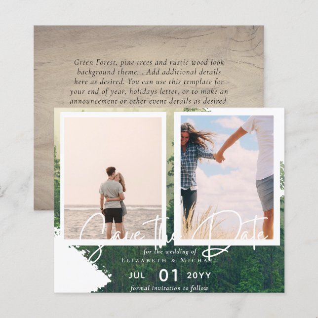 Contemporary Photo Save Dates Engagement  (Front/Back)