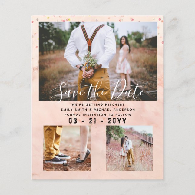 Contemporary Photo Save Dates Engagement  Flyer (Front)