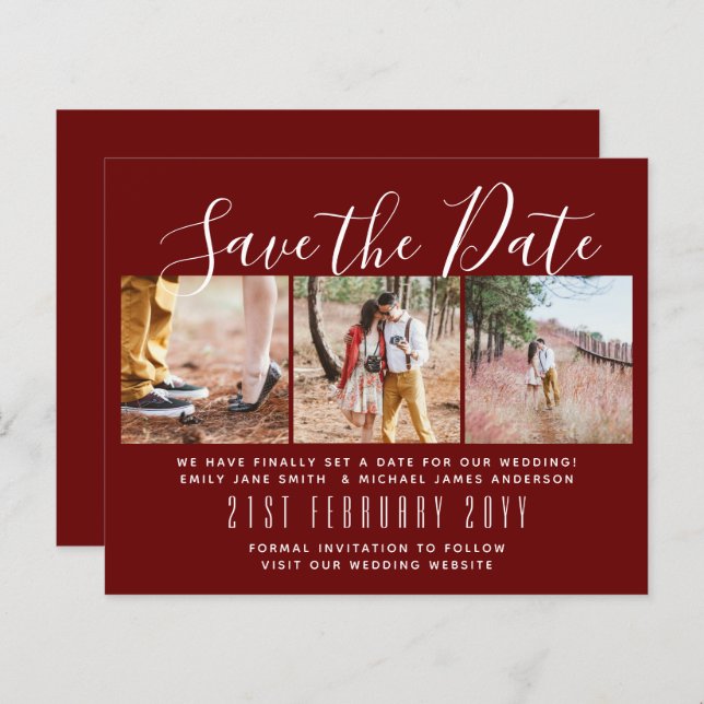 Contemporary PHOTO Save the Dates by LeahG BUDGET (Front/Back)