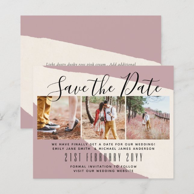 Contemporary PHOTO Save the Dates by LeahG BUDGET (Front/Back)