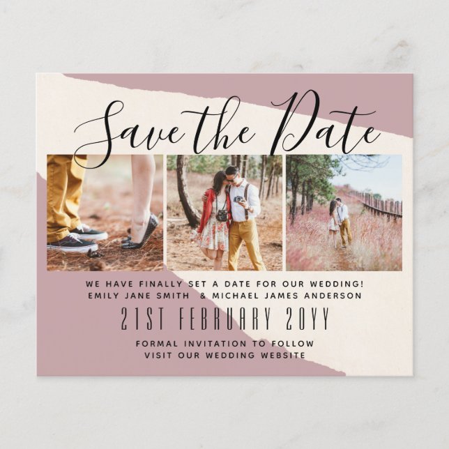 Contemporary PHOTO Save the Dates by LeahG BUDGET Flyer (Front)