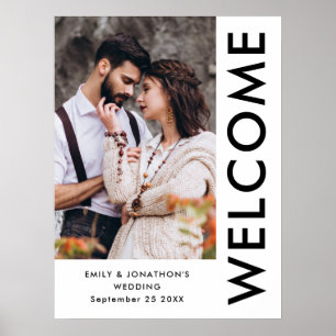 Contemporary Photo Welcome Names Wedding Poster