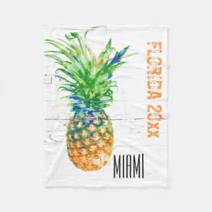 Contemporary Pineapple Add Year and Location Fleece Blanket