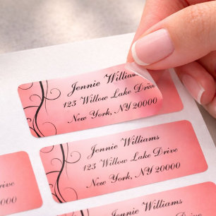 Contemporary Pink and Black Vector Gradient  Return Address Label