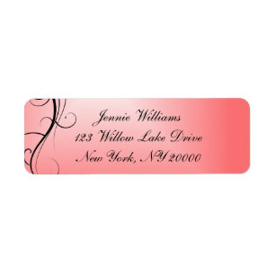 Contemporary Pink and Black Vector Gradient  Return Address Label