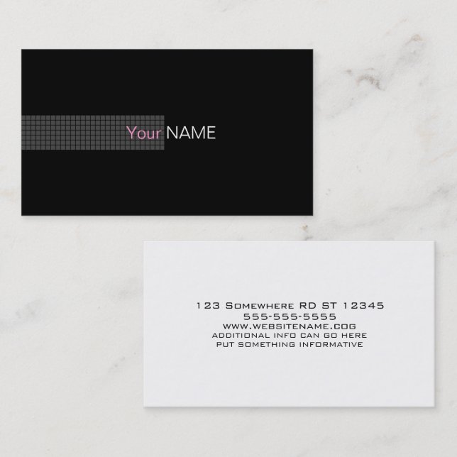 Contemporary Pink Business Card (Front/Back)