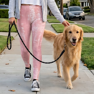 Contemporary Pink Distressed Grunge Leggings