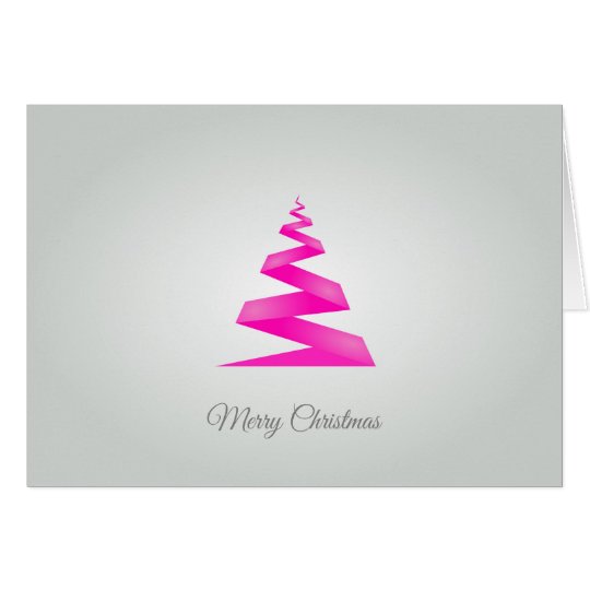 Contemporary, Pink Geometric Christmas Tree Card