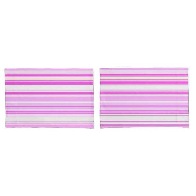 Contemporary Pink Hue Striped Design Pillowcase (Front-Set)
