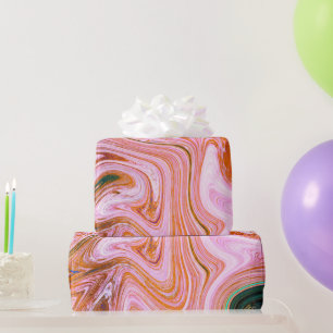 Contemporary Pink Marble Abstract Wrapping Paper