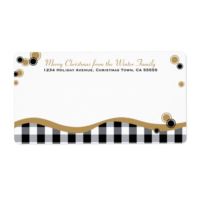 Contemporary Plaid Whimsy Large Mailing Label (Front)