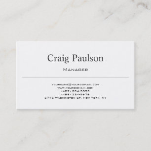 Contemporary Plain Black White Business Card
