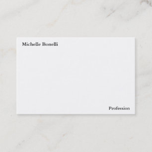 Contemporary Plain Simple White Minimalist Modern Business Card