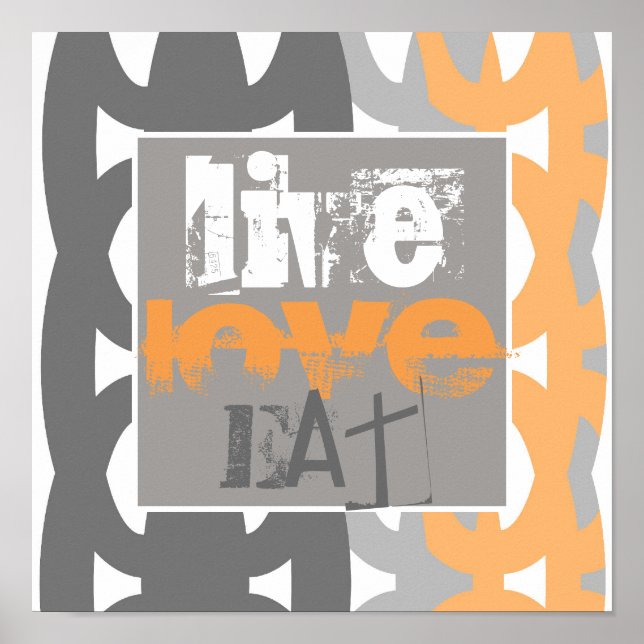 contemporary poster text live love eat (Front)