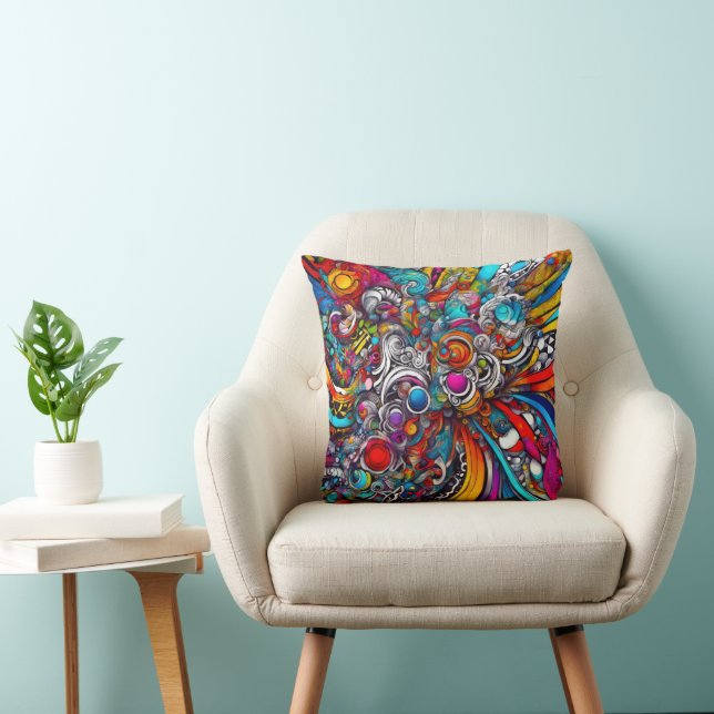 Contemporary Psychedelic Design Cushion (Chair)